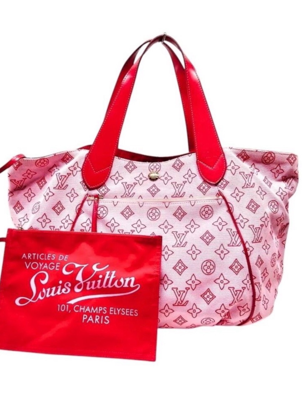 Louis Vuitton LV Tote Bag M95984 Cabas Ipanema PM Pink Beach Line